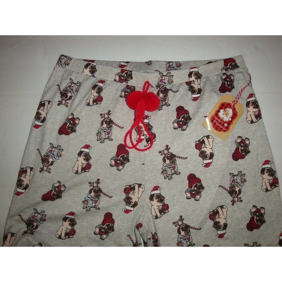 Santa's Treasures Women's Sleep Pajama Lounge Joggers X-mas English Bull Dog M - Picture 3 of 3